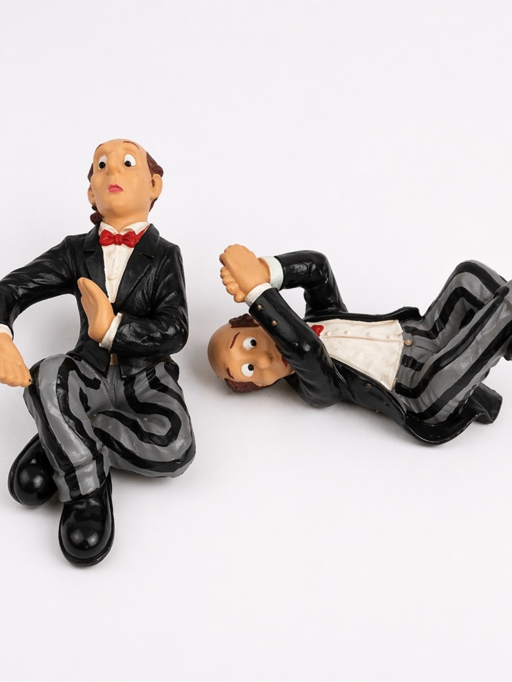 Lot of 2 Collectible Wine bottle holders James The Butler Waiter figurines